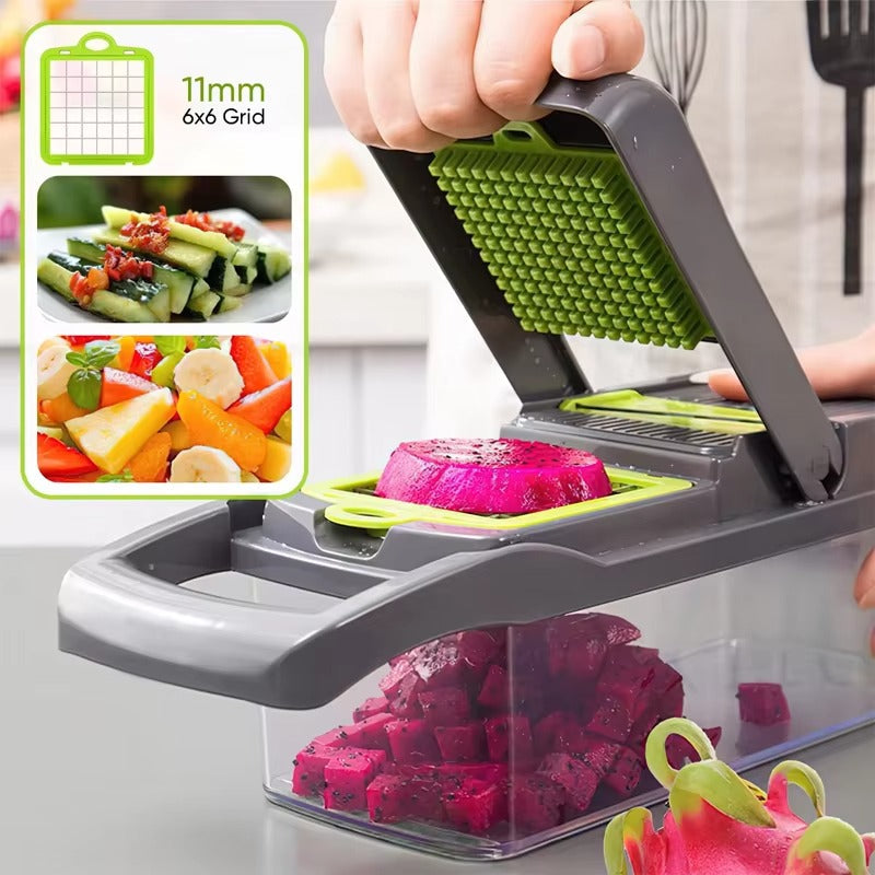 Vegetable Chopper Food Slicer, Dicer, Grater Cutter with Handle – Multi-Function Kitchen Tool