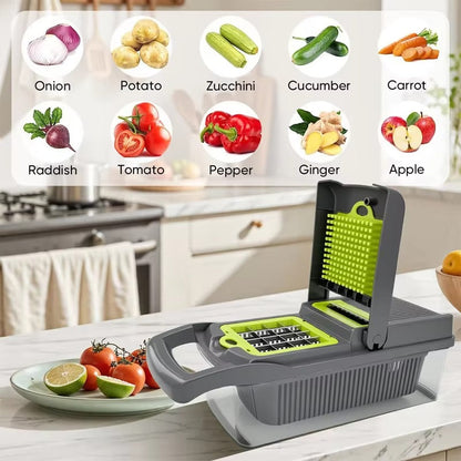 Vegetable Chopper Food Slicer, Dicer, Grater  Cutter with Handle – Multi-Function Kitchen Tool