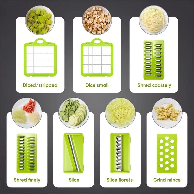Vegetable Chopper Food Slicer, Dicer, Grater  Cutter with Handle – Multi-Function Kitchen Tool